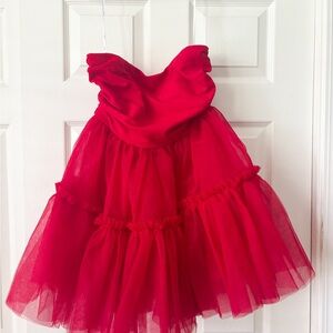 Lulu's Red Strapless Dress - Homecoming/Formal